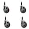 Service Caster 5'' Maroon Poly Swivel 1'' Expanding Stem Caster Set with Brake, 4PK SCC-EX20S514-PPUB-MRN-TLB-1-4 - alternate 1
